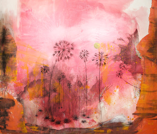 Pink Purnunlu with study of Livistonia